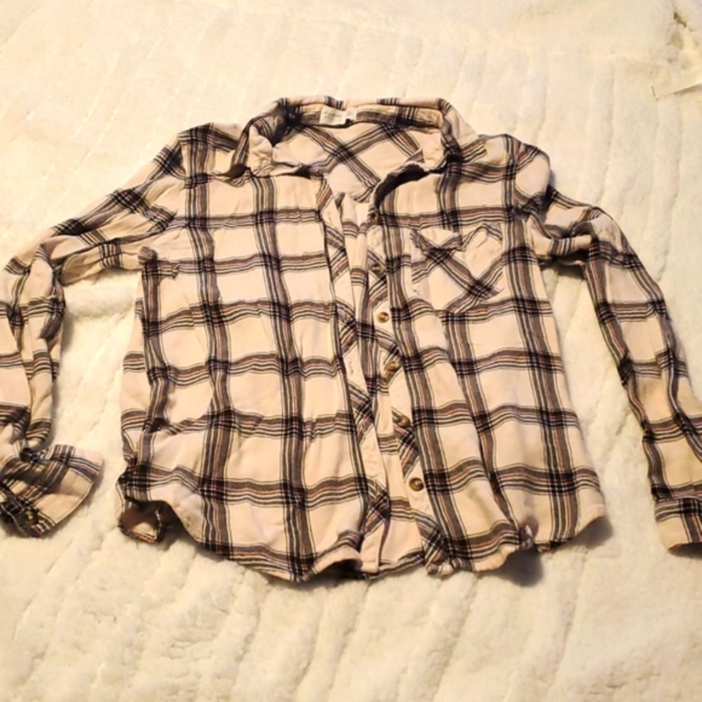 Maurices medium bottom up pink/black flannel
